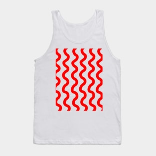 Red vertical wavy curly lines Tank Top